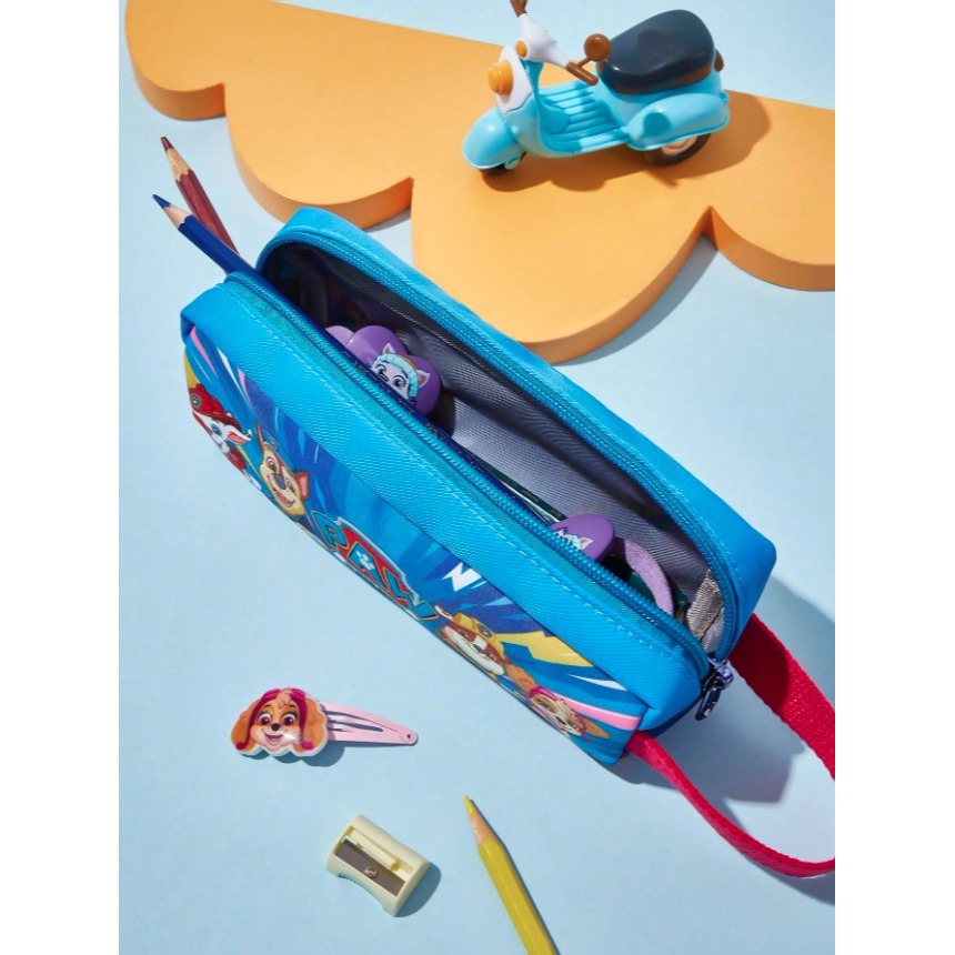 正版聯名 汪汪隊 PAW Patrol 卡通圖案手提鉛筆袋 文具小物收納袋 筆袋-細節圖2