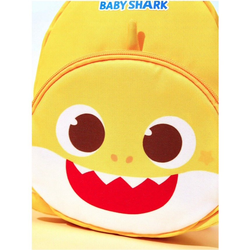 正版聯名 鯊魚寶寶 BABY SHARK 黃色鯊魚幼兒背包 可調節兒童書包 後背包-細節圖5