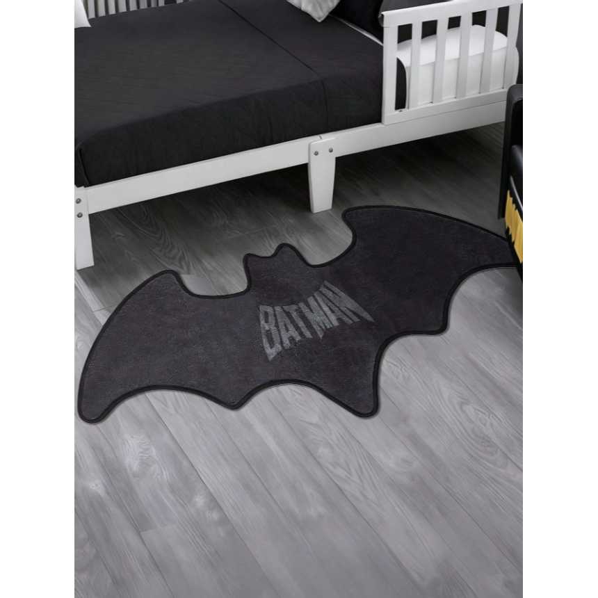 正版聯名 BATMAN蝙蝠俠 超級英雄黑色止滑地毯地墊-細節圖2