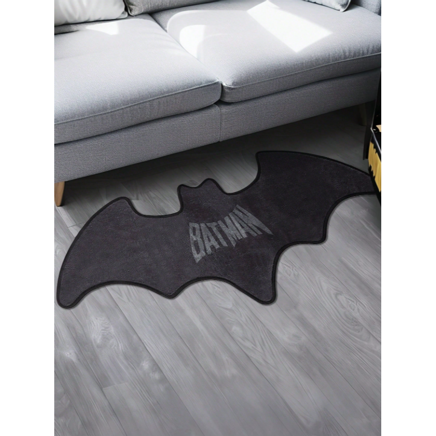 正版聯名 BATMAN蝙蝠俠 超級英雄黑色止滑地毯地墊-細節圖3