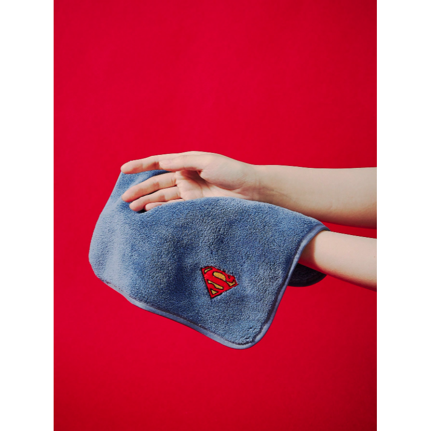 正版聯名 超人 Superman 超級英雄印花 藍色超吸水柔軟浴巾 毛巾-細節圖5