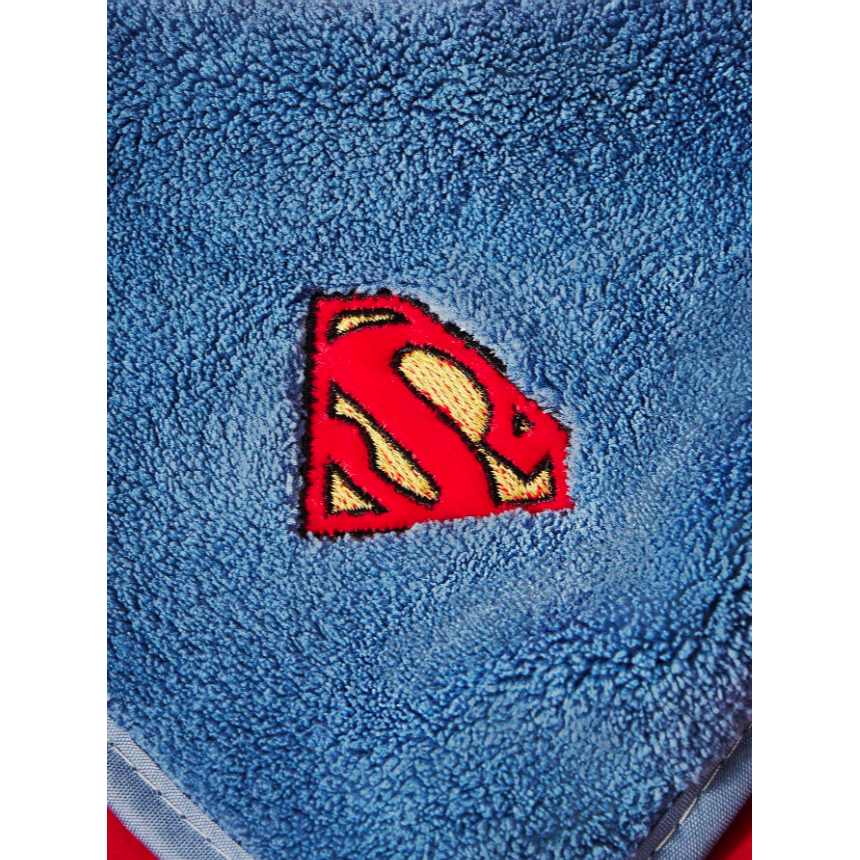 正版聯名 超人 Superman 超級英雄印花 藍色超吸水柔軟浴巾 毛巾-細節圖7