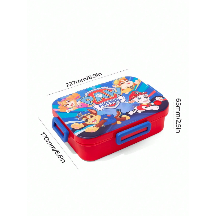 正版聯名 汪汪隊 PAW Patrol 1100ml防漏三格便當餐盒 野餐盒(附叉子)-細節圖5