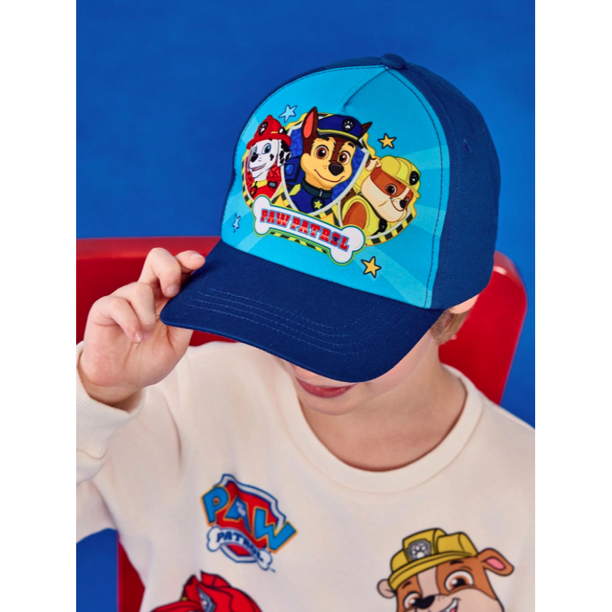 正版聯名 汪汪隊 PAW Patrol 狗狗圖案防曬藍色棒球帽 可調整兒童帽 鴨舌帽 帽子-細節圖2
