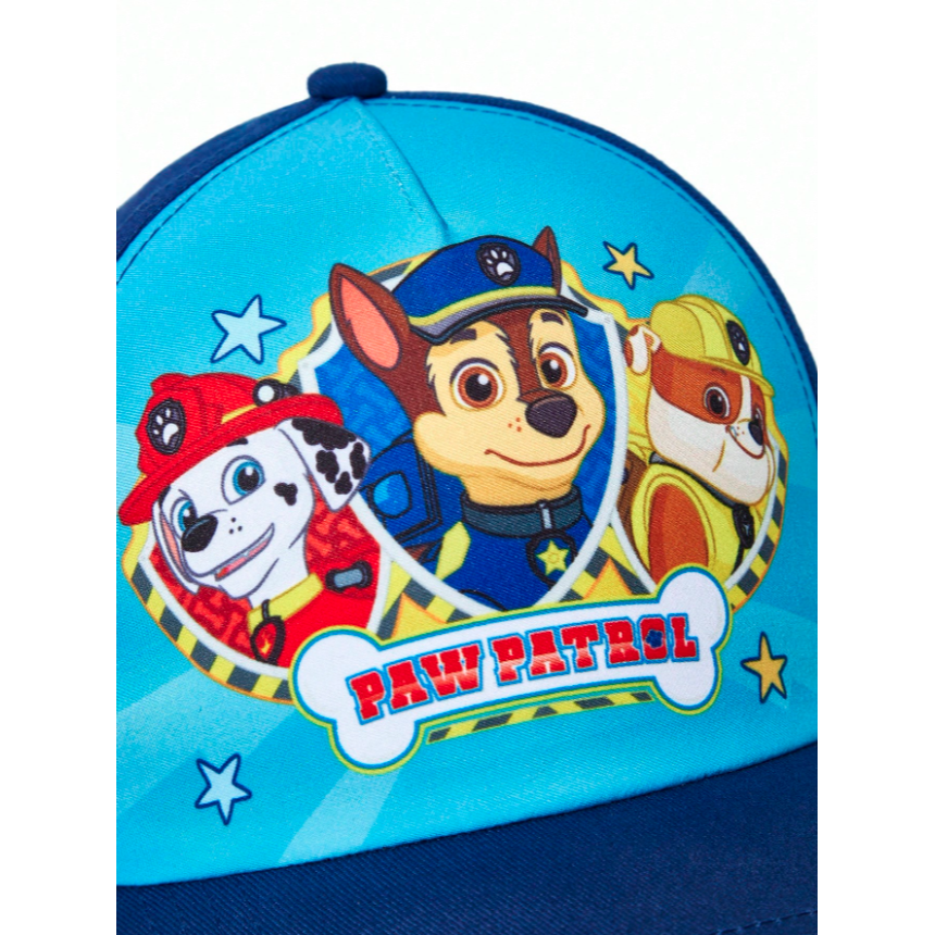 正版聯名 汪汪隊 PAW Patrol 狗狗圖案防曬藍色棒球帽 可調整兒童帽 鴨舌帽 帽子-細節圖3