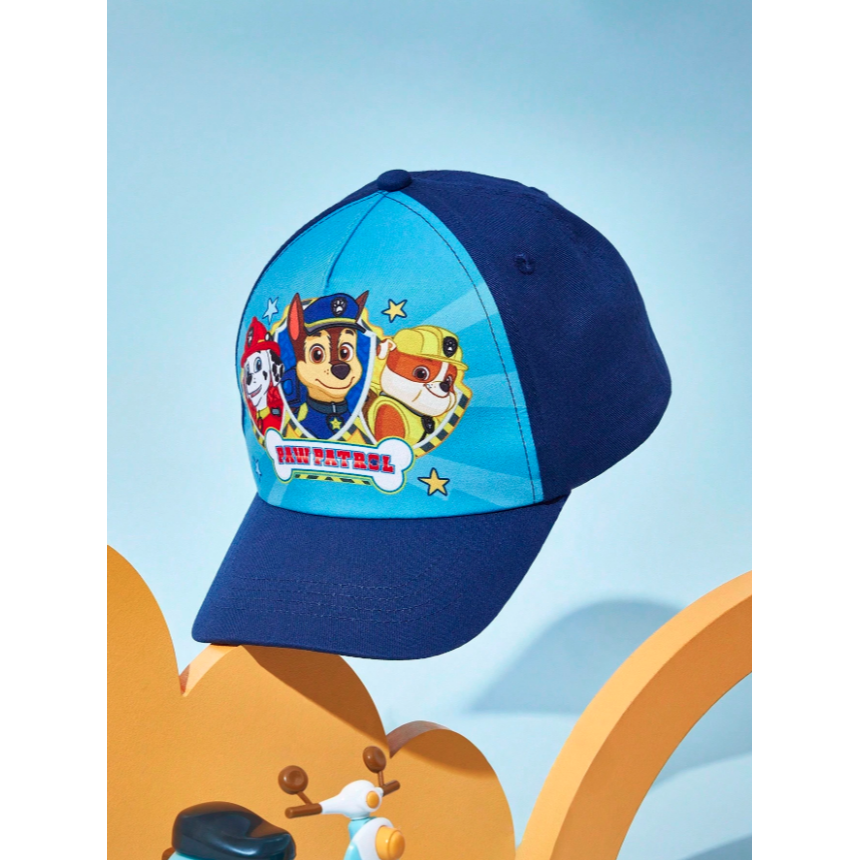 正版聯名 汪汪隊 PAW Patrol 狗狗圖案防曬藍色棒球帽 可調整兒童帽 鴨舌帽 帽子-細節圖4