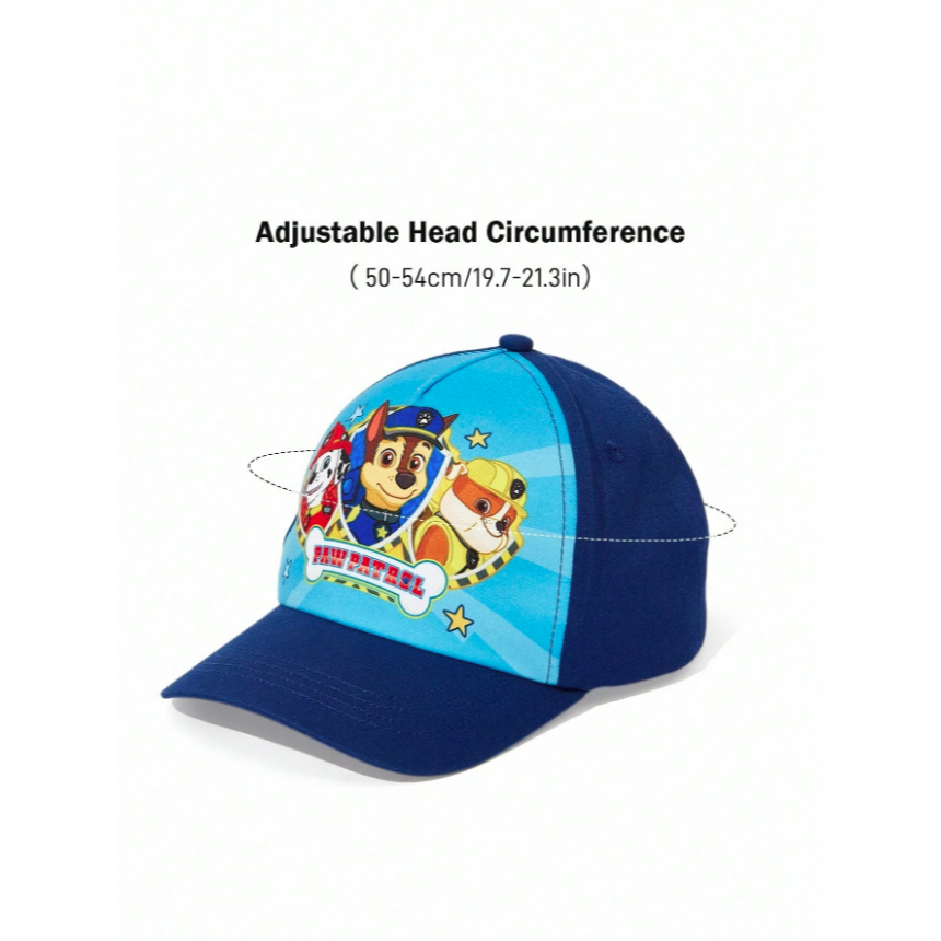 正版聯名 汪汪隊 PAW Patrol 狗狗圖案防曬藍色棒球帽 可調整兒童帽 鴨舌帽 帽子-細節圖7