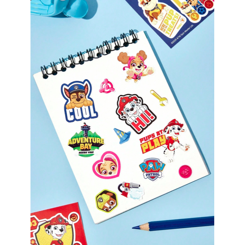 正版聯名 汪汪隊 PAW Patrol 63張卡通狗狗圖案印花貼紙套裝-細節圖8