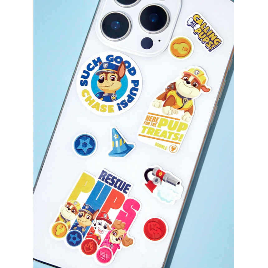 正版聯名 汪汪隊 PAW Patrol 63張卡通狗狗圖案印花貼紙套裝-細節圖9