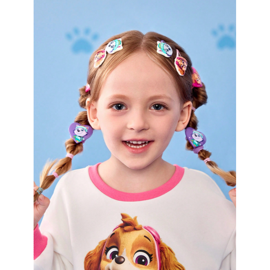 正版聯名 汪汪隊 PAW Patrol 八件組糖果色女孩髮圈髮夾 彈性橡皮圈 髮飾-細節圖6
