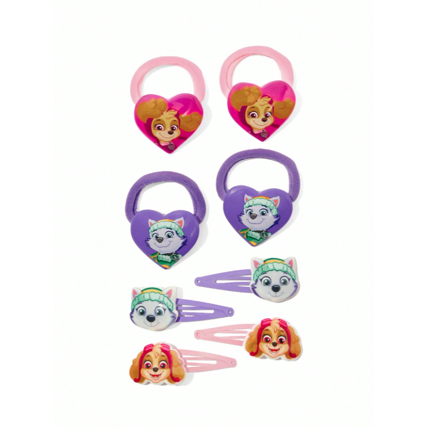 正版聯名 汪汪隊 PAW Patrol 八件組糖果色女孩髮圈髮夾 彈性橡皮圈 髮飾-細節圖8