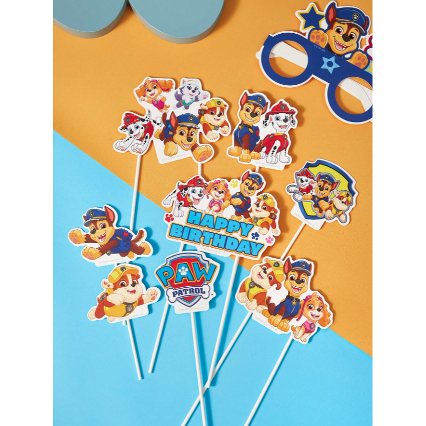 正版聯名 汪汪隊 PAW Patrol 11件套生日派對裝飾插件 甜點蛋糕裝飾-細節圖2