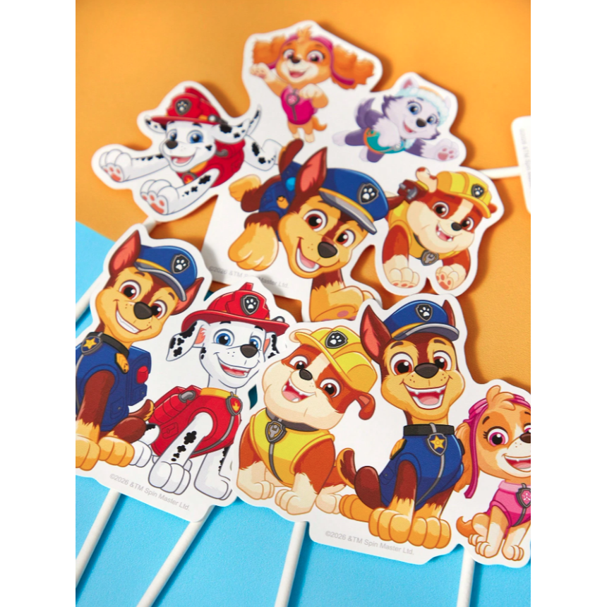 正版聯名 汪汪隊 PAW Patrol 11件套生日派對裝飾插件 甜點蛋糕裝飾-細節圖4
