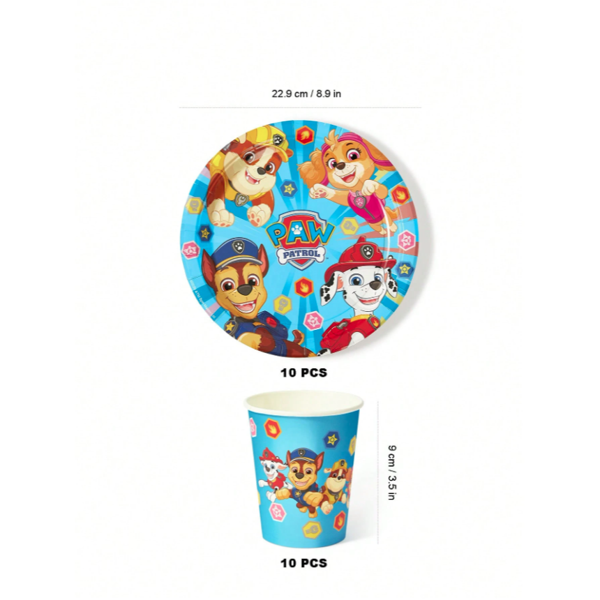 正版聯名 汪汪隊 PAW Patrol 10套組生日派對一次性紙盤、紙杯-細節圖5