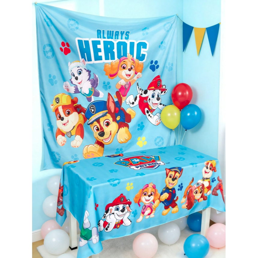 正版聯名 汪汪隊 PAW Patrol 狗狗印花生日派對裝飾桌布，加厚材質可水洗-細節圖2