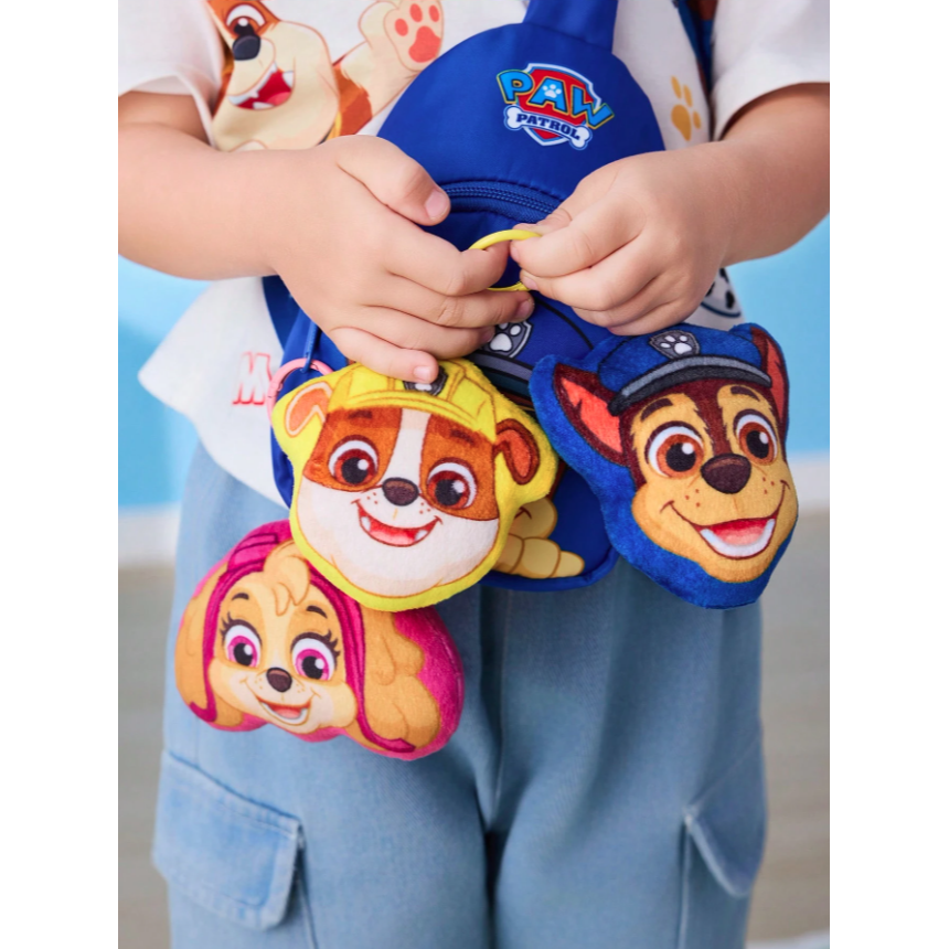 正版聯名 汪汪隊 PAW Patrol 狗狗毛絨娃娃包包吊飾掛件 鑰匙圈-細節圖2