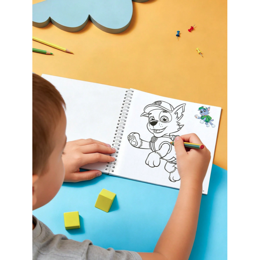 正版聯名 汪汪隊 PAW Patrol 20頁卡通塗鴉著色書，創意創意著色書-細節圖2