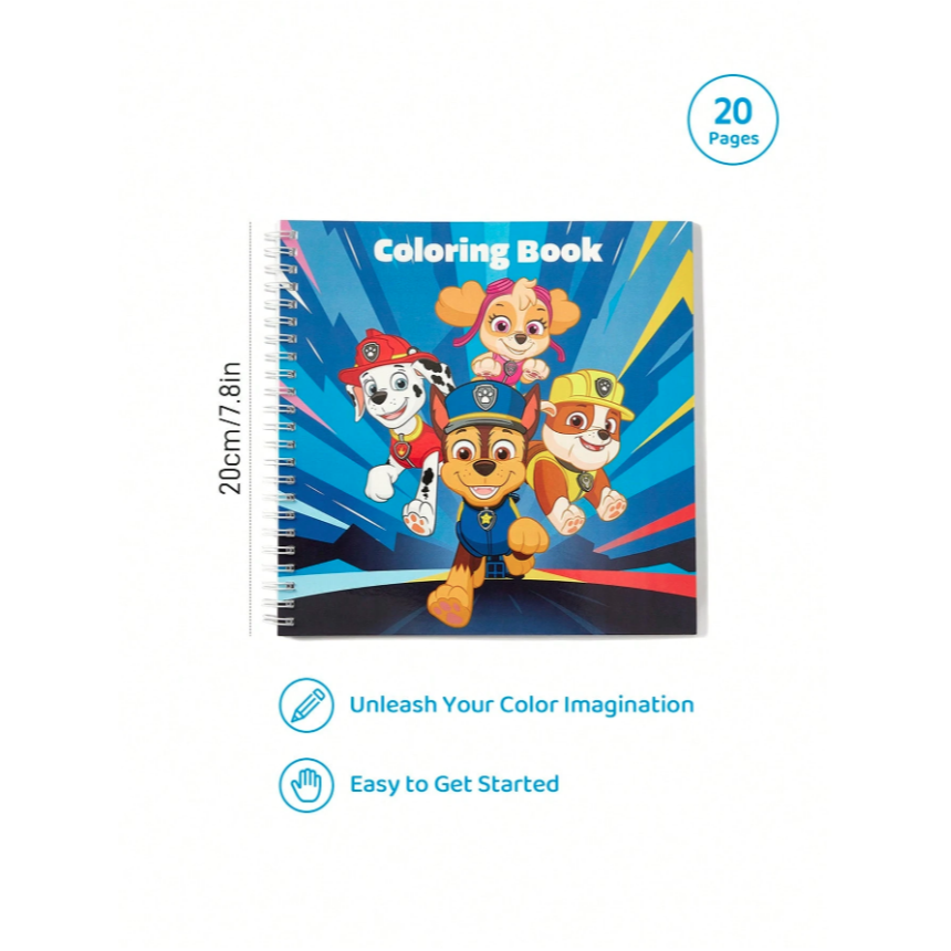 正版聯名 汪汪隊 PAW Patrol 20頁卡通塗鴉著色書，創意創意著色書-細節圖5