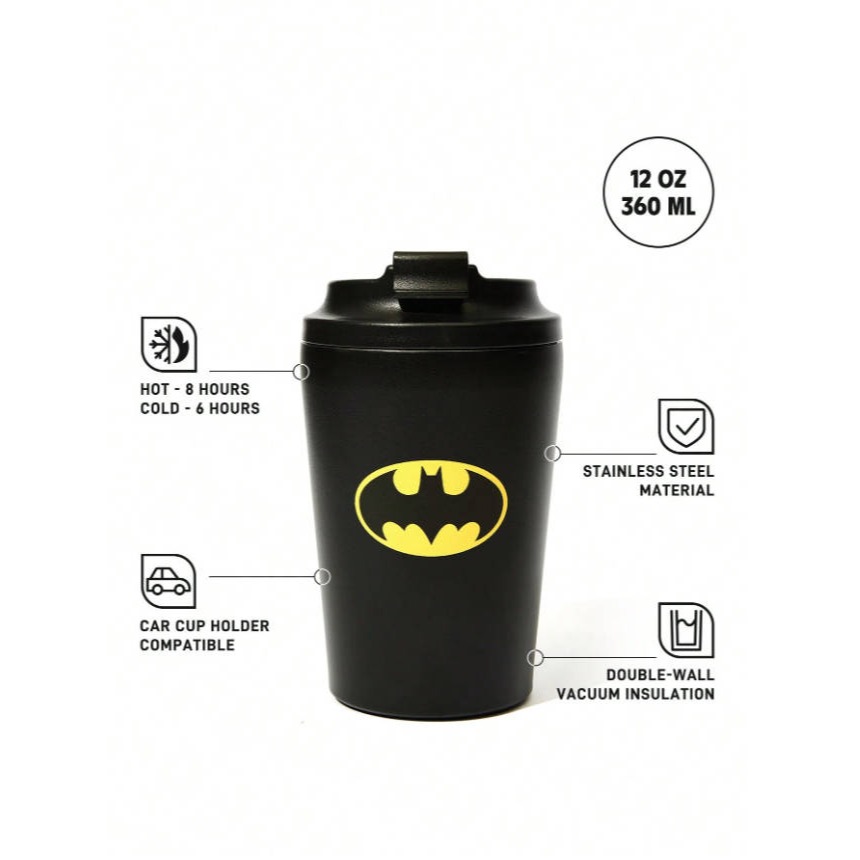 正版聯名 BATMAN蝙蝠俠 超級英雄360ml防漏不鏽鋼保溫杯 咖啡杯-細節圖3