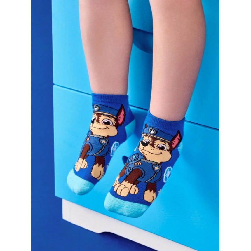 正版聯名 汪汪隊 PAW Patrol 4雙組棉質兒童短襪 吸濕排汗男童襪-細節圖4