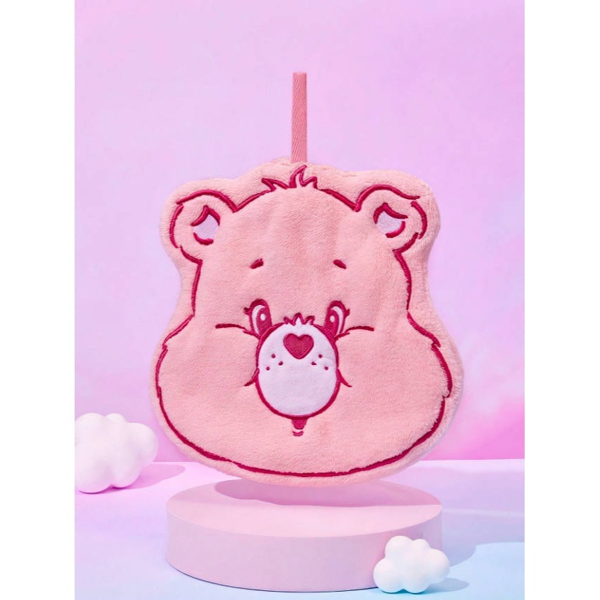正版聯名 彩虹熊Care Bears 吸水擦手巾 珊瑚絨掛飾手巾毛巾-規格圖8