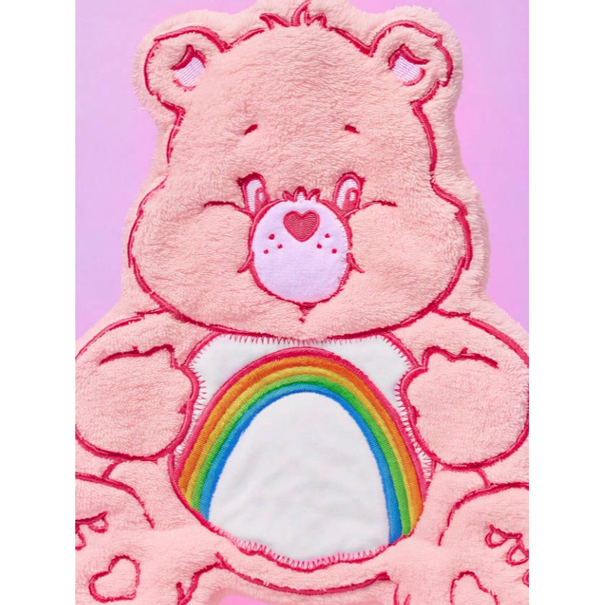正版聯名 彩虹熊Care Bears 彩虹雲朵擦手巾 珊瑚絨掛飾手巾毛巾-細節圖5
