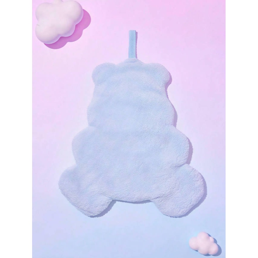 正版聯名 彩虹熊Care Bears 彩虹雲朵擦手巾 珊瑚絨掛飾手巾毛巾-細節圖7