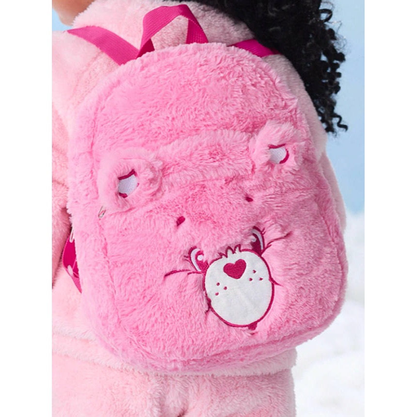 正版聯名 彩虹熊Care Bears  可愛粉色熊毛絨兒童後背包-細節圖2