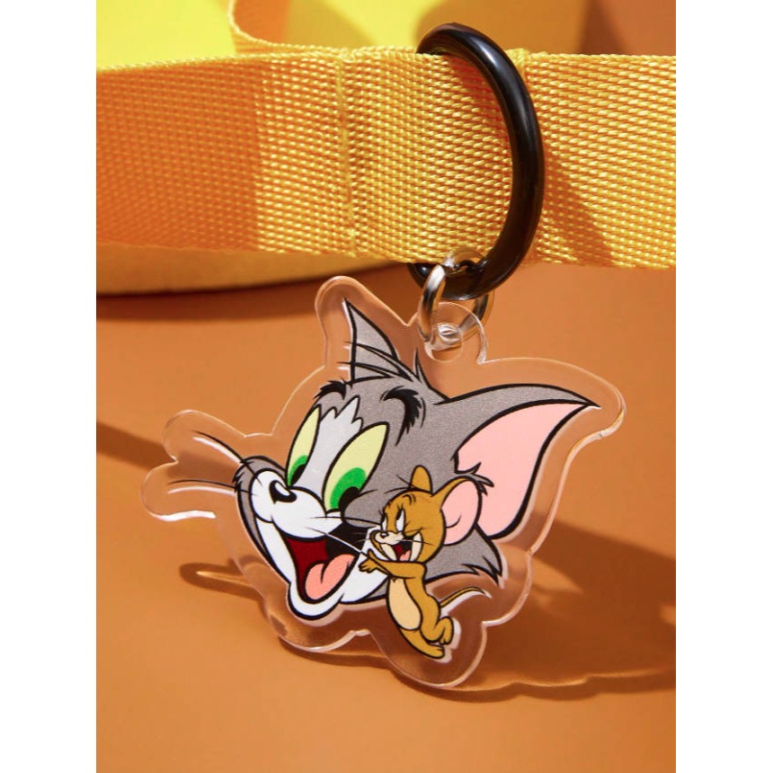 正版聯名 TOM&JERRY湯姆貓和傑利鼠印花 2件組寵物胸背帶套裝(胸背帶 牽繩) 狗狗外出繩-細節圖2
