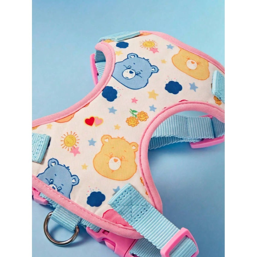 正版聯名 彩虹熊Care Bears 2件組寵物狗背心胸背帶附牽繩組-細節圖6