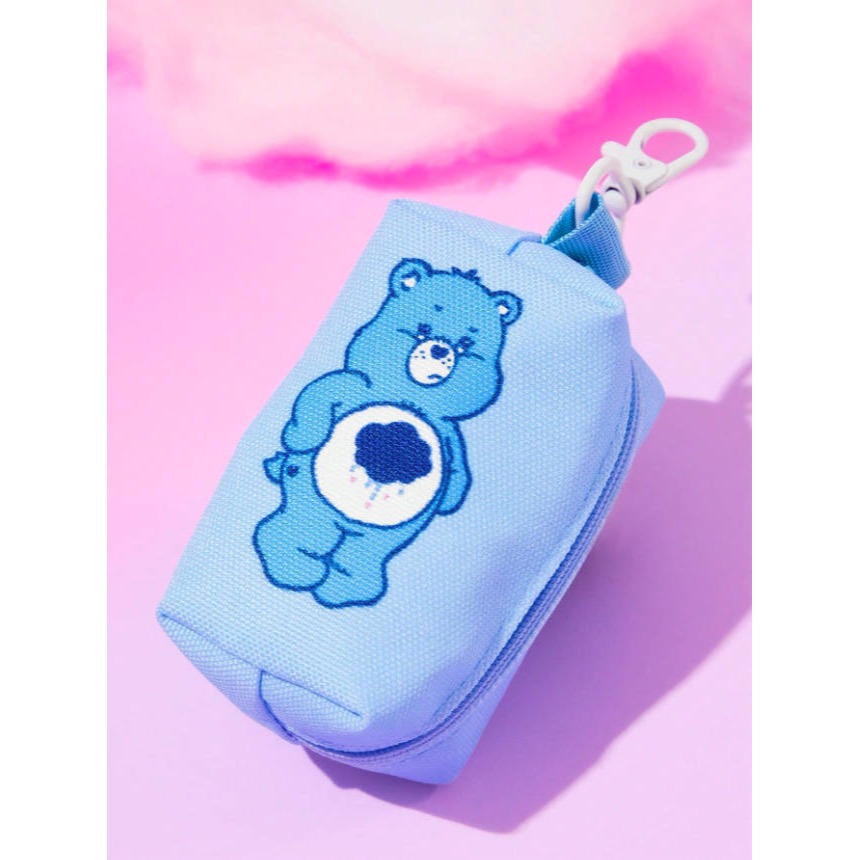 正版聯名 彩虹熊Care Bears 3件組藍色寵物胸背帶套裝(胸背帶 收納袋 牽繩) 狗狗外出繩-細節圖5