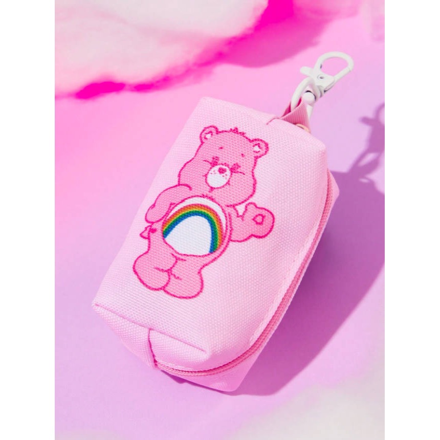 正版聯名 彩虹熊Care Bears 3件組粉色寵物胸背帶套裝(胸背帶 收納袋 牽繩) 狗狗外出繩-細節圖9