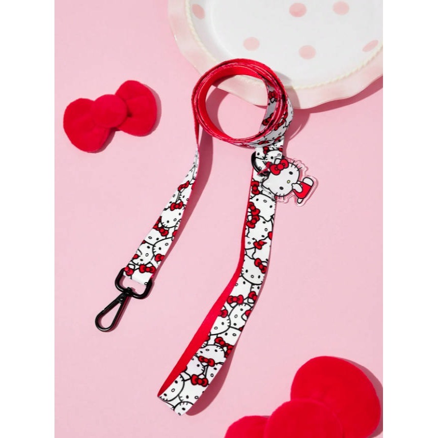 正版聯名 三麗鷗 HELLO KITTY 3件組紅色寵物胸背帶套裝(胸背帶 收納袋 牽繩) 狗狗外出繩-細節圖5