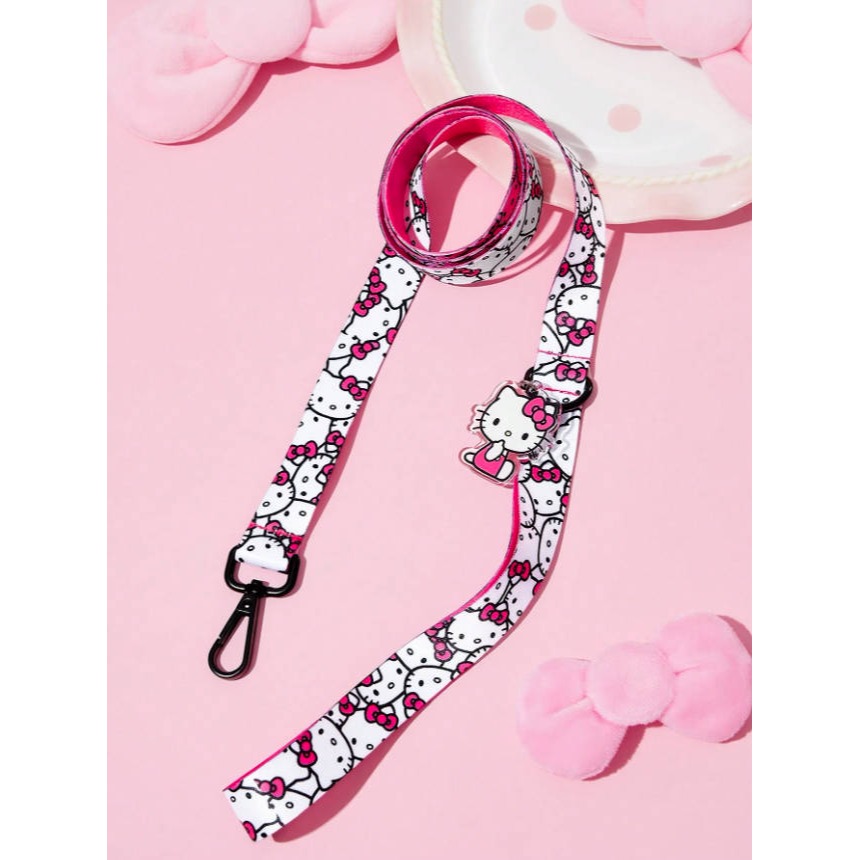 正版聯名 三麗鷗 HELLO KITTY 3件組粉色寵物胸背帶套裝(胸背帶 收納袋 牽繩) 狗狗外出繩-細節圖5