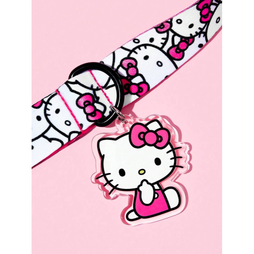正版聯名 三麗鷗 HELLO KITTY 3件組粉色寵物胸背帶套裝(胸背帶 收納袋 牽繩) 狗狗外出繩-細節圖9