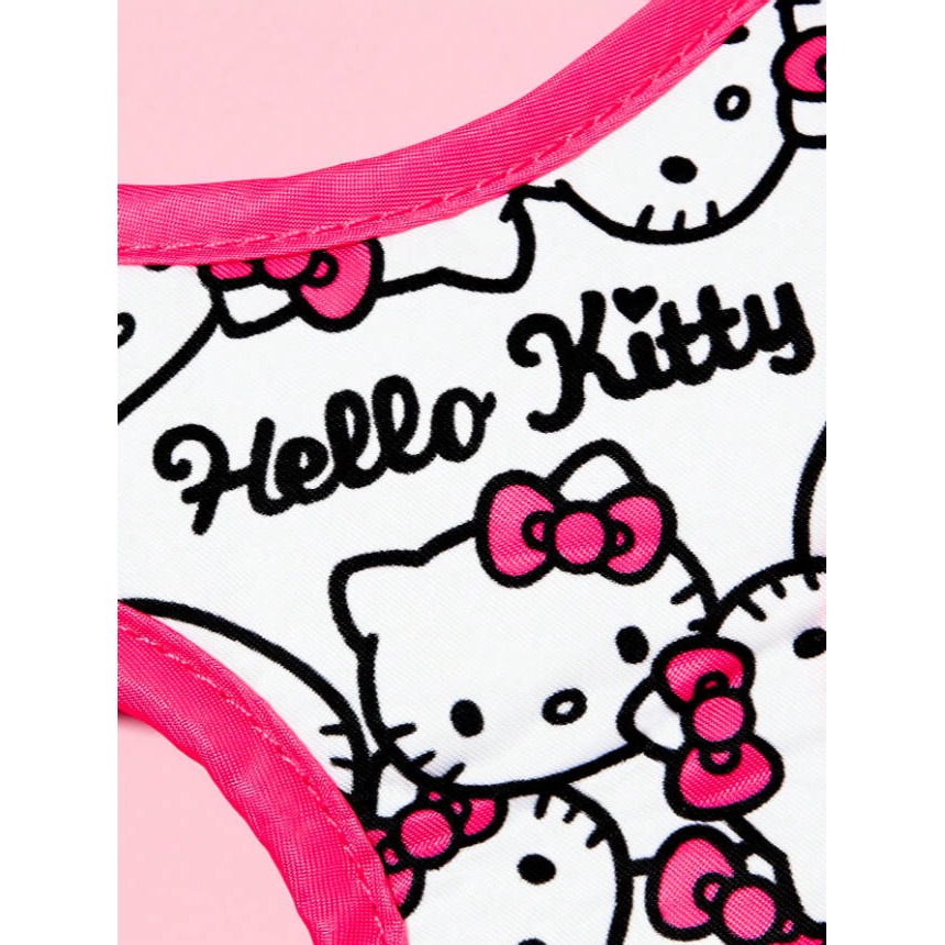 正版聯名 三麗鷗 HELLO KITTY 3件組粉色寵物胸背帶套裝(胸背帶 收納袋 牽繩) 狗狗外出繩-細節圖10
