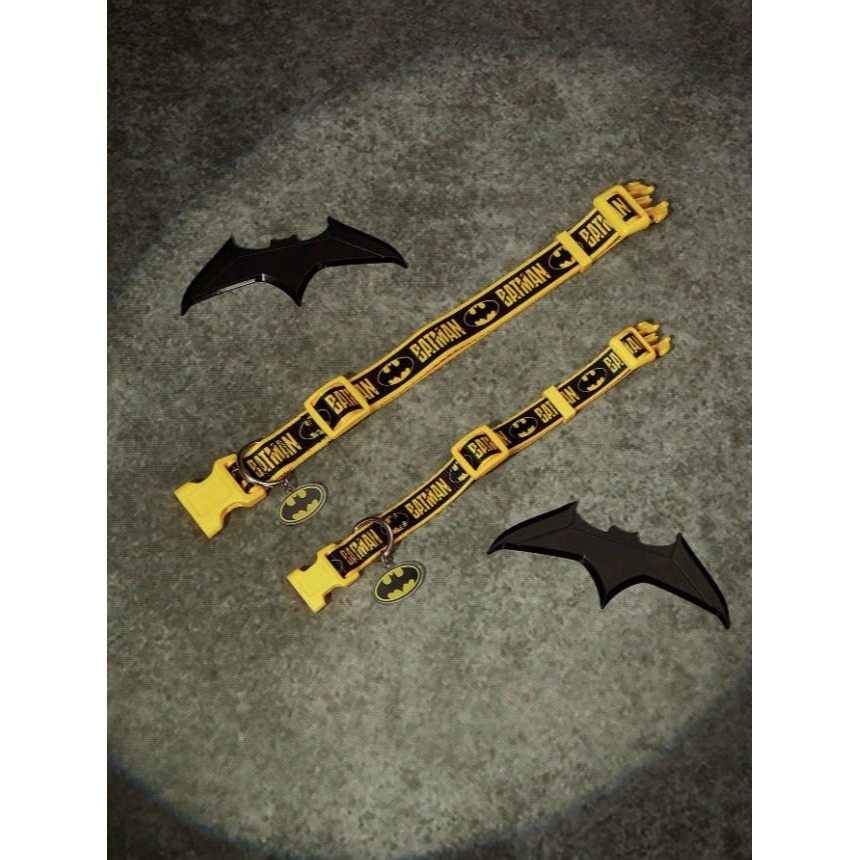 正版聯名 BATMAN蝙蝠俠 蝙蝠印花寵物項圈 狗狗項圈 貓咪項圈 外出項圈-細節圖4