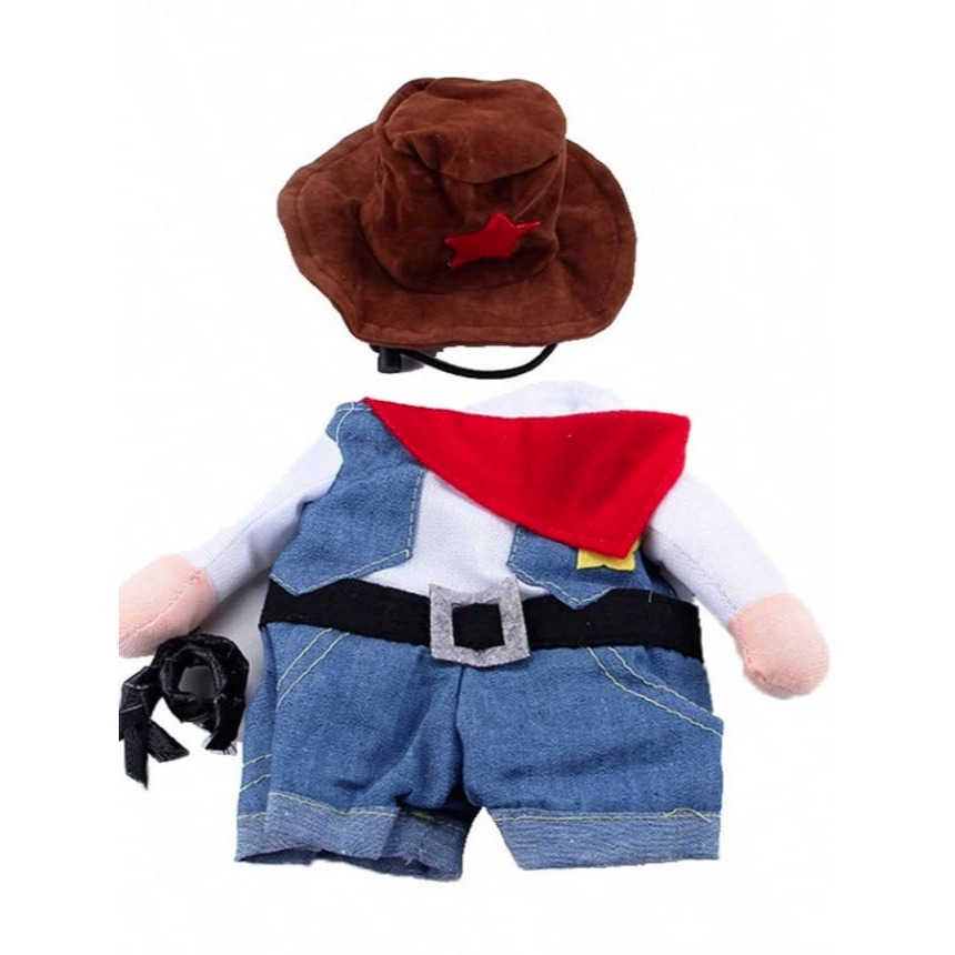 萬聖節 西部牛仔裝扮 含帽2件套寵物變裝服裝 貓咪狗狗服裝-細節圖3