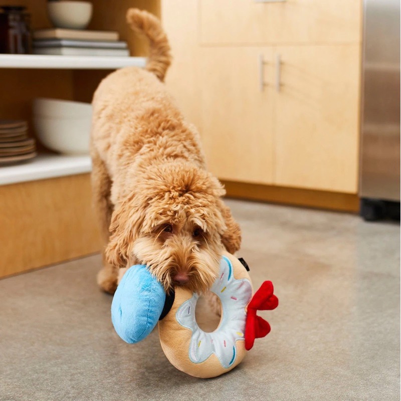 美國Disney Donut Plush Toy 迪士尼經典角色 米奇/米妮/高飛/唐老鴨 超大甜甜圈寵物響紙/啾啾玩具-細節圖5