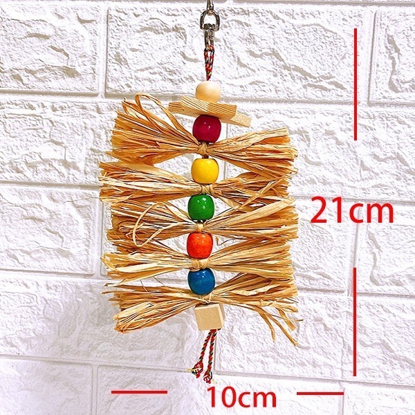 【鸚鵡玩國】拉菲草玩具 鸚鵡 玩具 鸚鵡啃咬 鸚鵡 用品 天然 草編 玩具 鳥玩具 懸掛玩具 拉菲草啃咬 天然啃咬-細節圖4