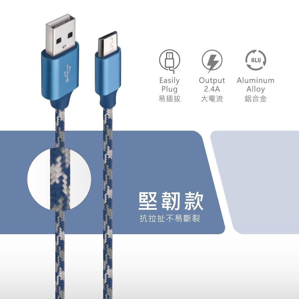 RASTO RX2 Micro USB 鋁製迷彩充電傳輸線120cm-細節圖4