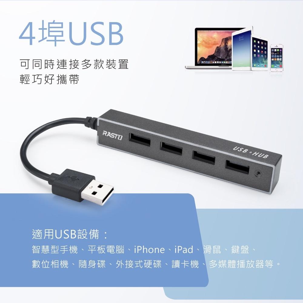 RASTO RH3 USB 四孔擴充HUB集線器-細節圖4