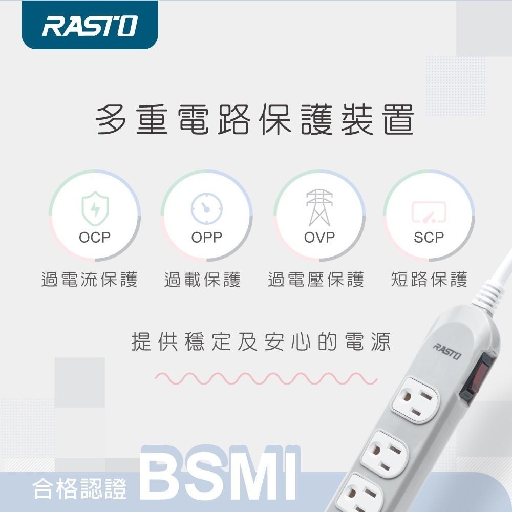 【2入組】RASTO FE2 一開四插三孔延長線 ( MIT)-   1.8M-細節圖6