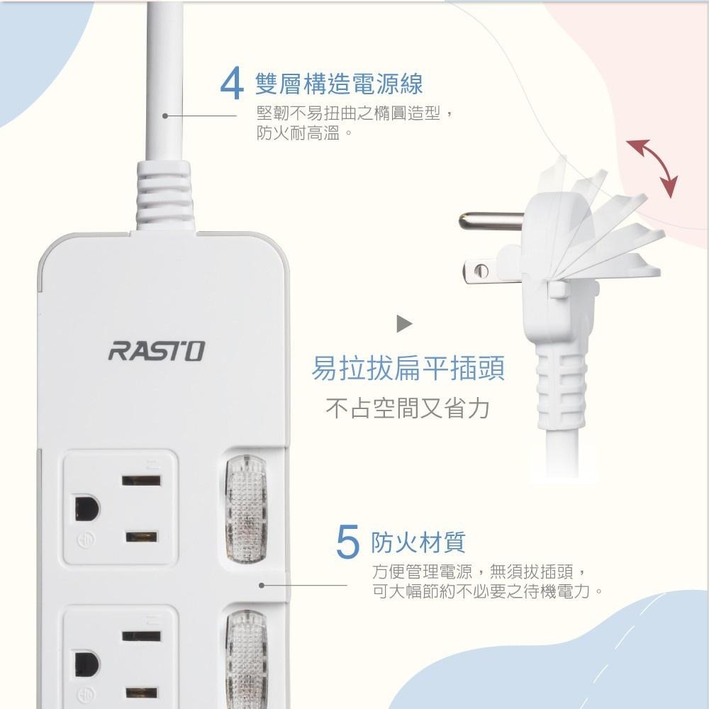 RASTO FE4 四開三插三孔延長線(MIT)-  1.8M-細節圖6