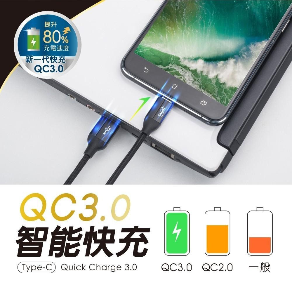 E-books XA12 Type C 高速QC3.0充電傳輸線1M-細節圖4
