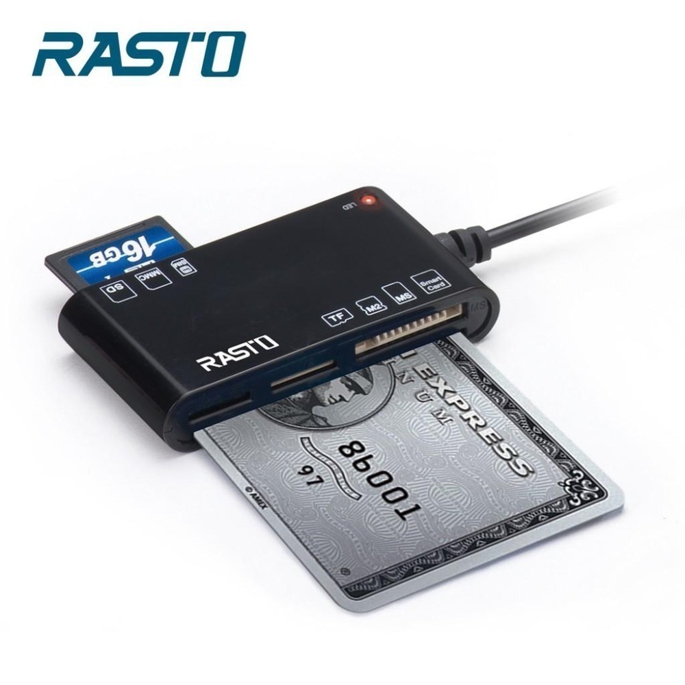 【限時購】RASTO 晶片ATM+五合一記憶卡複合讀卡機-細節圖2