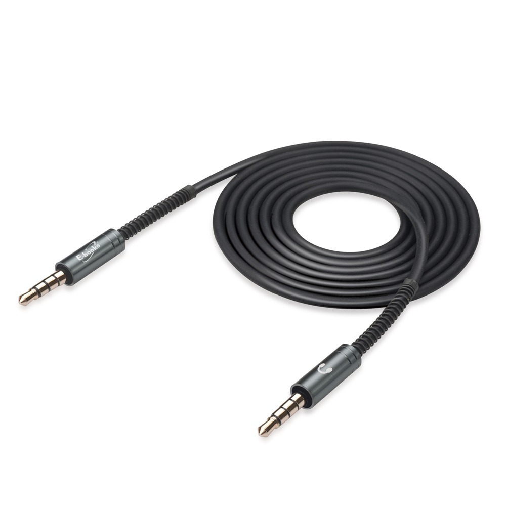 E-books X68 鋁合金AUX彈簧音源線公對公3.5mm-120cm-細節圖2