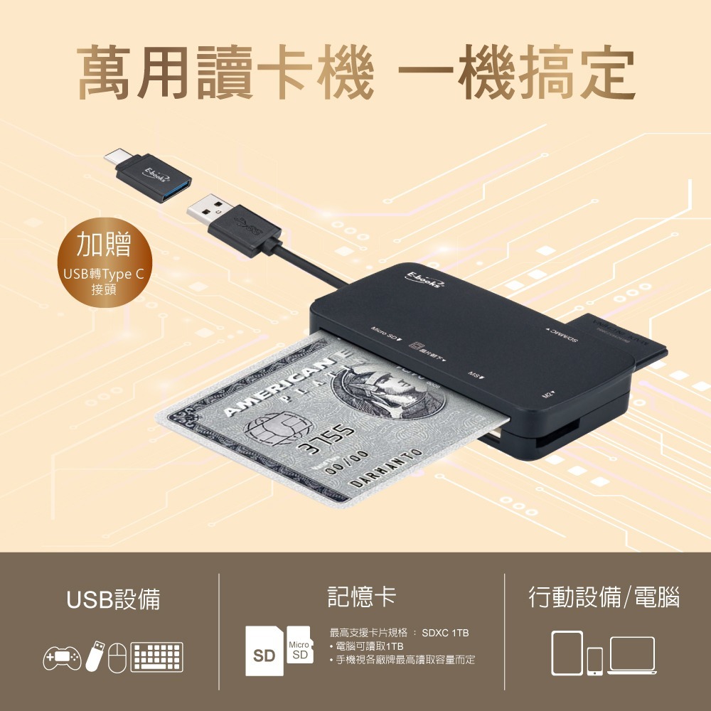 E-books T47 晶片ATM+記憶卡多功能讀卡機-細節圖4
