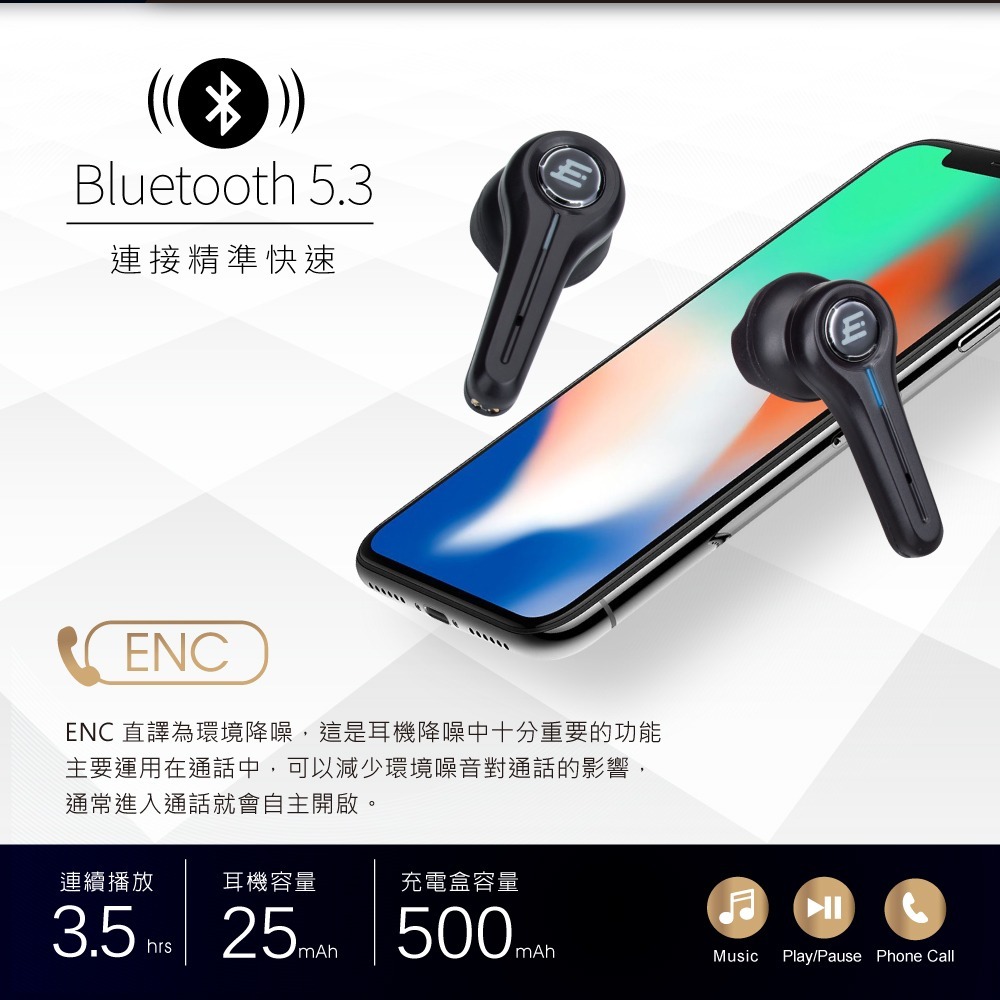 E-books SS50 高階款TWS真無線藍牙5.3耳機-細節圖4