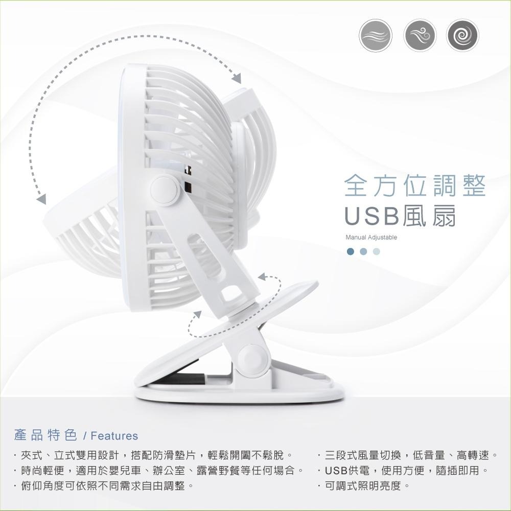 RASTO RK17 無極調光三段風速360度翻轉夾式風扇-細節圖3